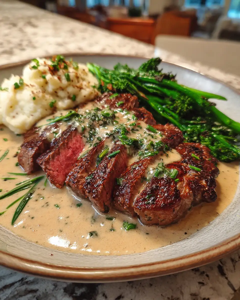 Sizzle and Sip: Steak with Whiskey Garlic Cream Sauce Delight - Featured Image