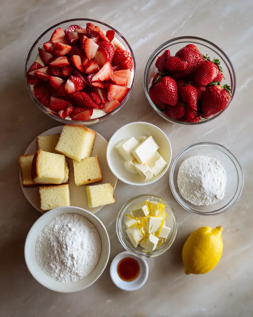 Layers of Love: The Ultimate Strawberry Cheesecake Trifle Experience 4 Ingredients for Layers of Love: The Ultimate Strawberry Cheesecake Trifle Experience