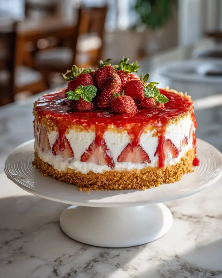 Indulge in Sweet Bliss with Our Irresistible Strawberry Cream Cheese Cake - Featured Image