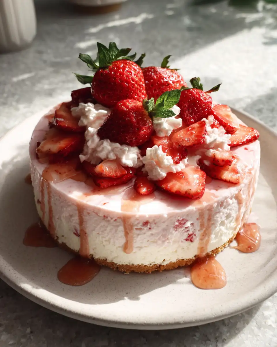 Indulge in Sweet Bliss with Our Irresistible Strawberry Cream Cheese Cake 6 Final dish - Indulge in Sweet Bliss with Our Irresistible Strawberry Cream Cheese Cake