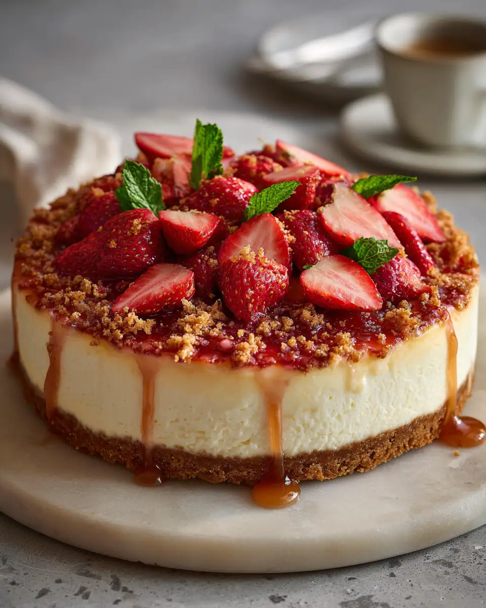 Irresistible Strawberry Crunch Cheesecake Delight 6 Final dish - Irresistible Strawberry Crunch Cheesecake Delight