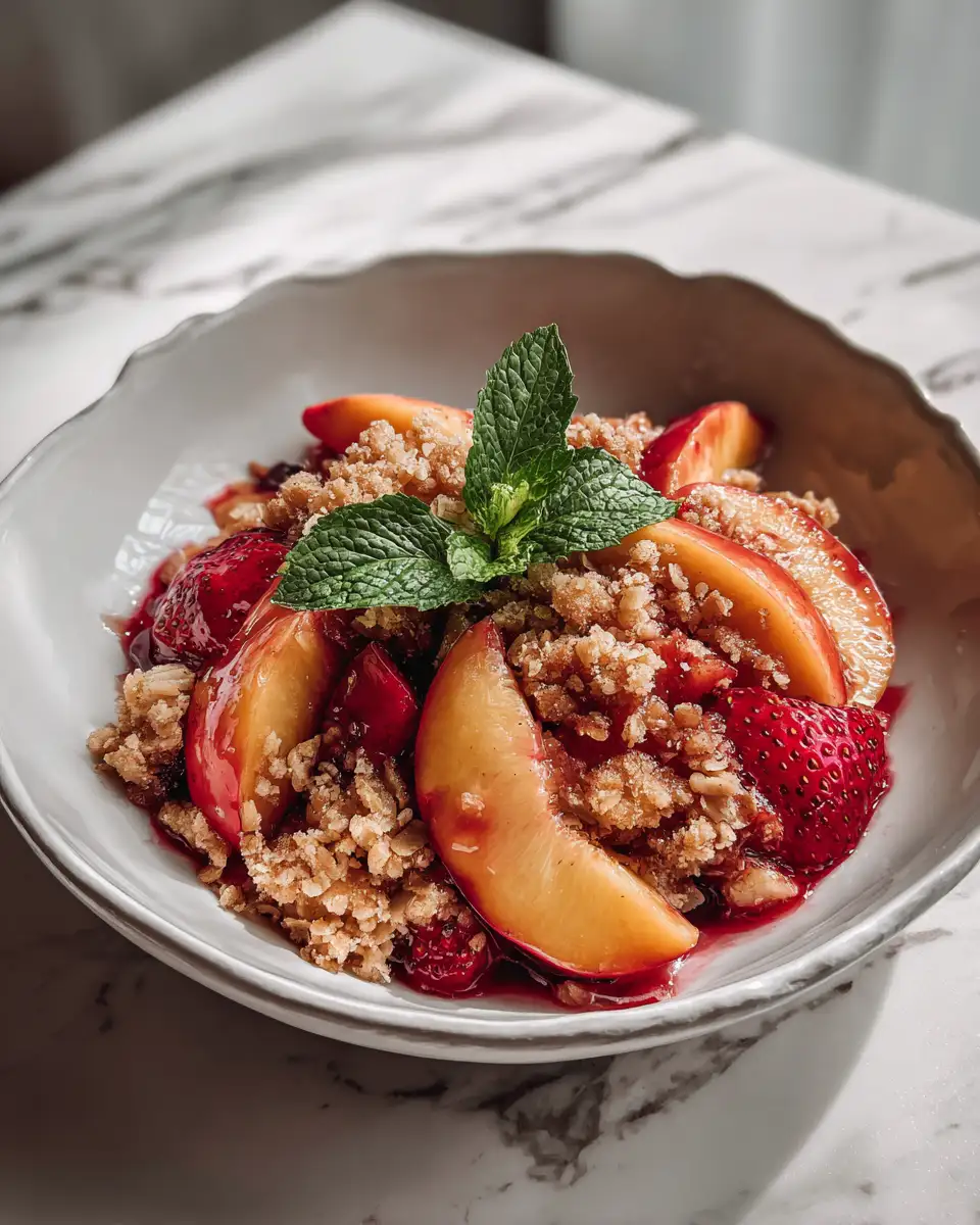 Final dish - Sweet Symphony: Strawberry Peach Crisp Delight