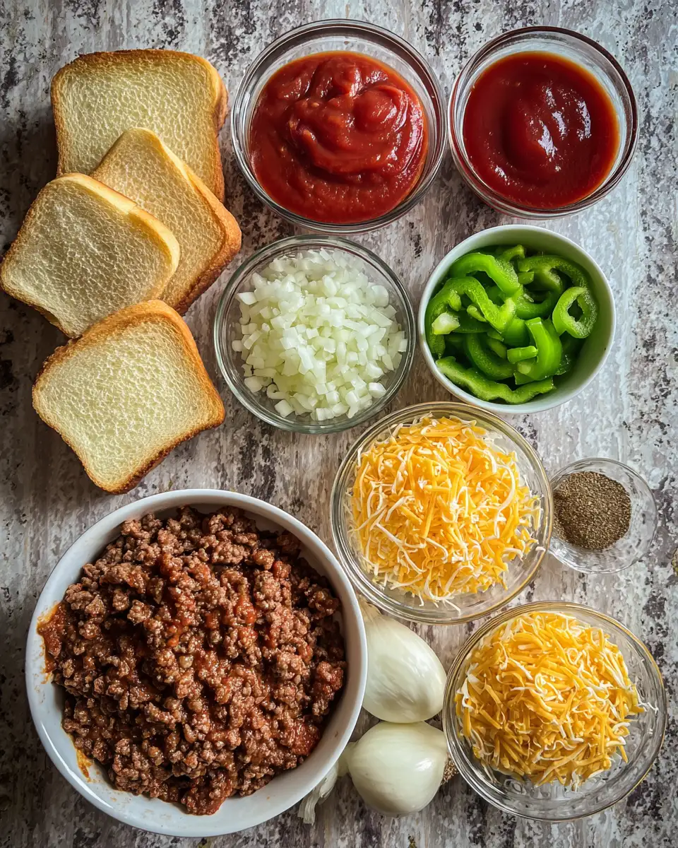 Ingredients for Ultimate Texas Toast Sloppy Surprise