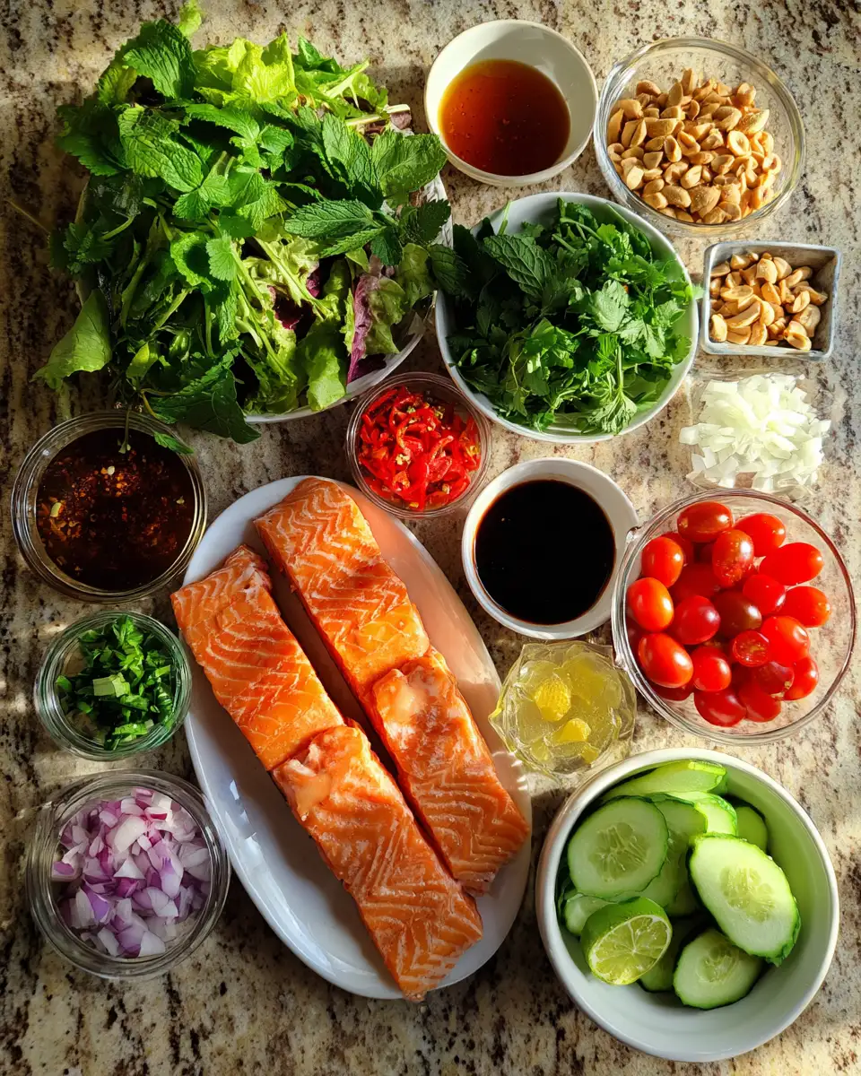 Ingredients for Zesty Flavors Unleashed: Thai-Style Salmon Salad Sensation