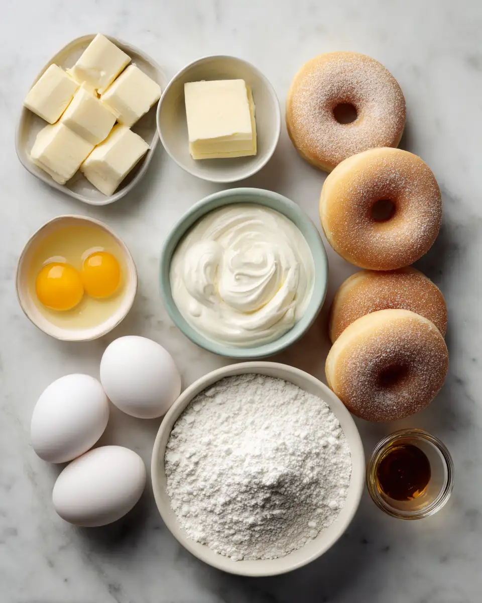 Ingredients for Indulge in Irresistible Vanilla Bean Crème Brûlée Donuts
