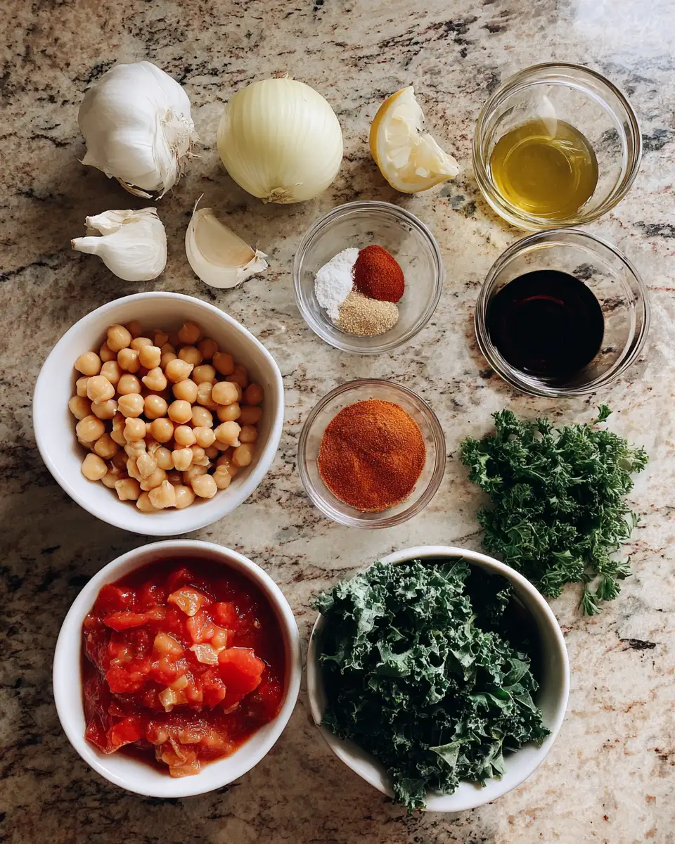 Ingredients for Cozy Up with a Bowl of Vegan Garlic Chickpea Soup