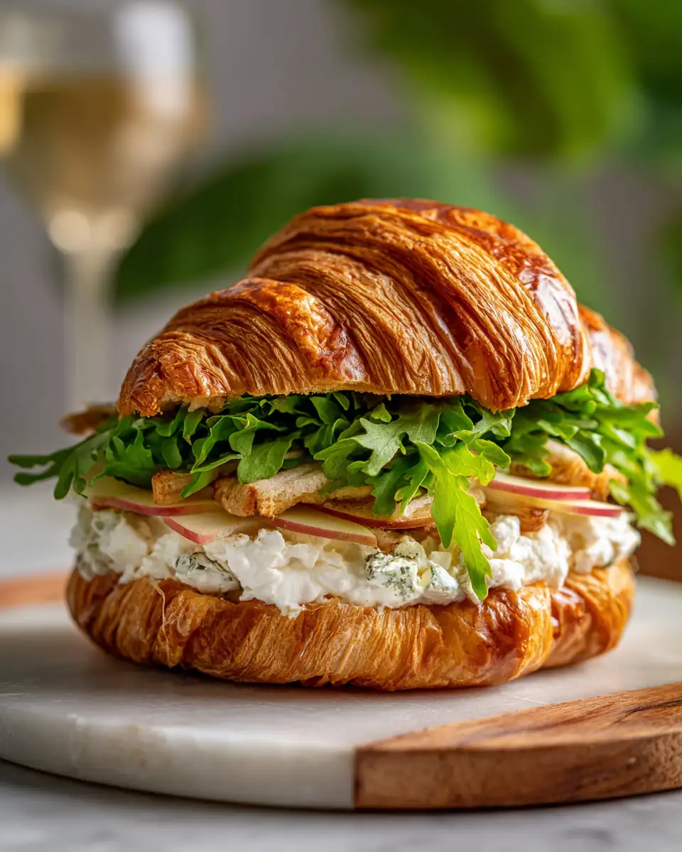Final dish - Elevate Your Brunch with an Apple & Goat Cheese Croissant Sandwich Delight