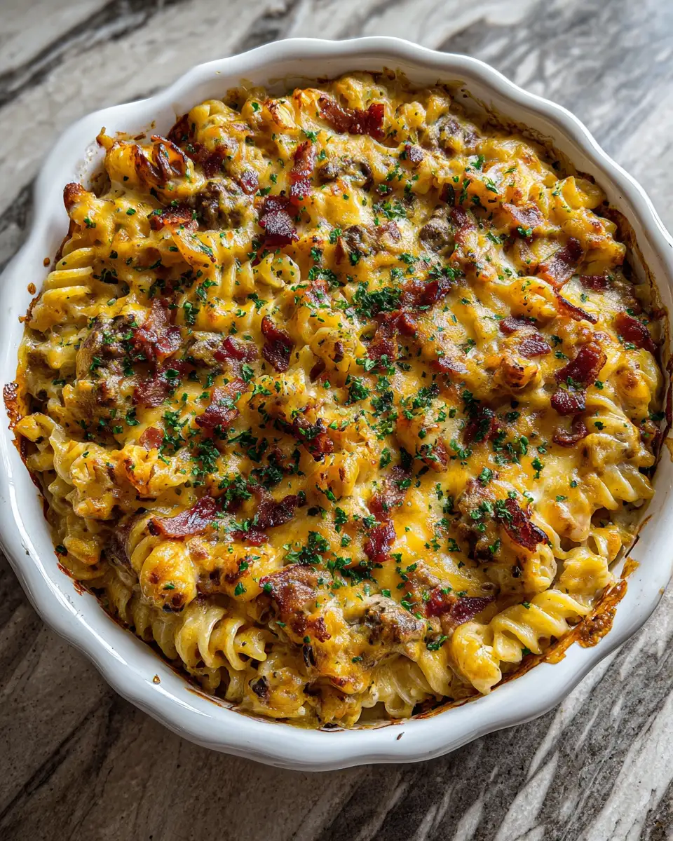 Sizzling Bacon Cheeseburger Pasta Bake: Your New Comfort Food Obsession 6 Final dish - Sizzling Bacon Cheeseburger Pasta Bake: Your New Comfort Food Obsession