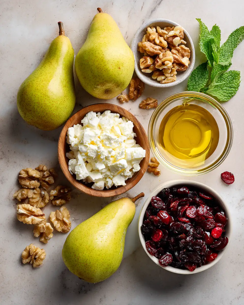 Sweet Meets Savory: Discover the Delight of Baked Pears with Feta and Cranberries 4 Ingredients for Sweet Meets Savory: Discover the Delight of Baked Pears with Feta and Cranberries