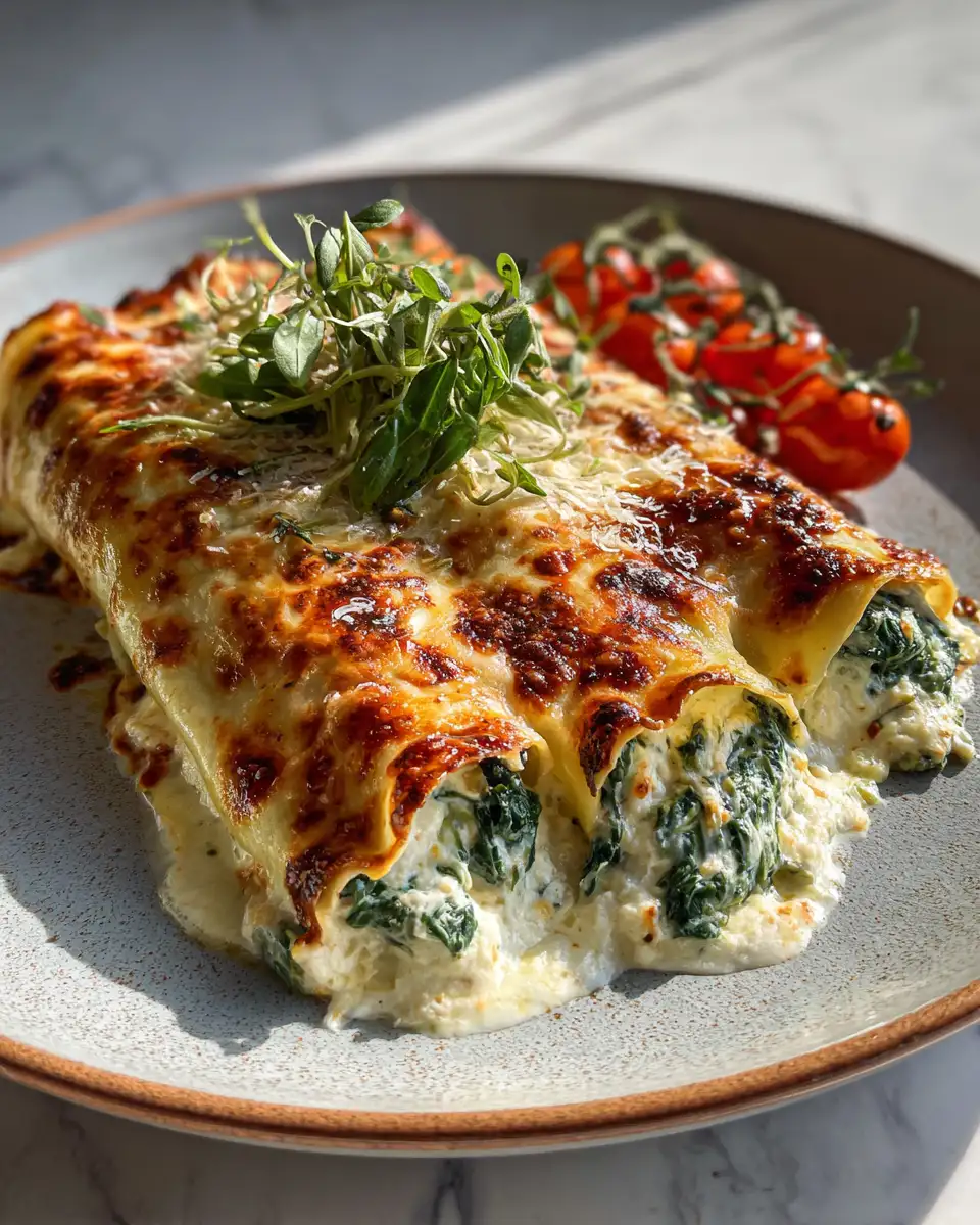 Irresistibly Cheesy Baked Ricotta Spinach Cannelloni Delight - Featured Image