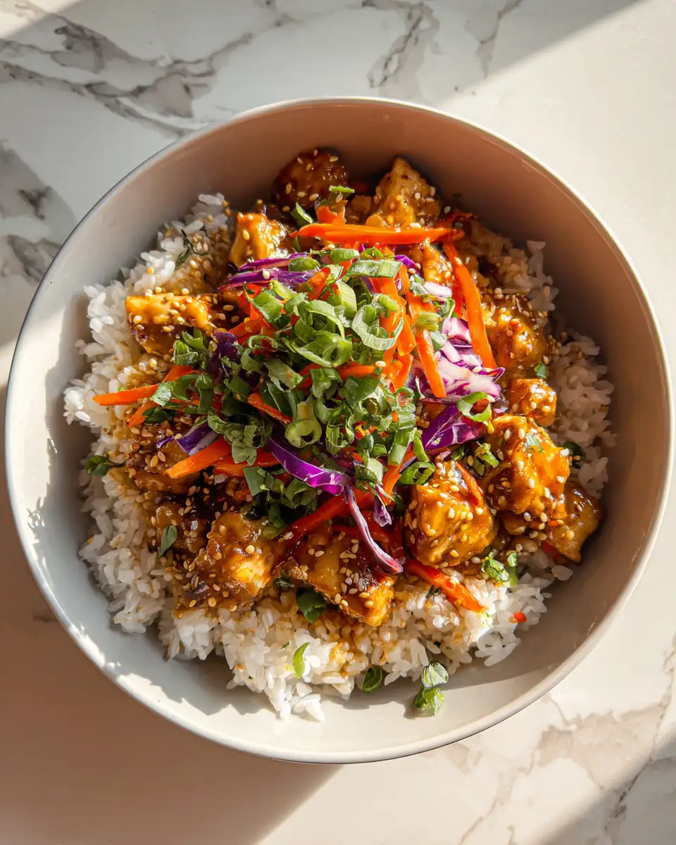 Final dish - Sizzling Sensations: Dive Into the Ultimate Bang Bang Chicken Bowl