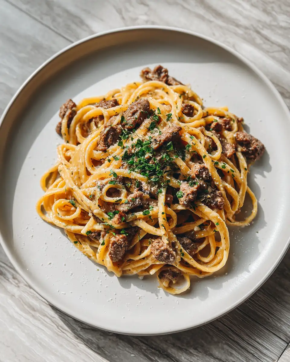 Creamy Beef Pasta Delight: A Comforting Symphony of Flavors - Featured Image
