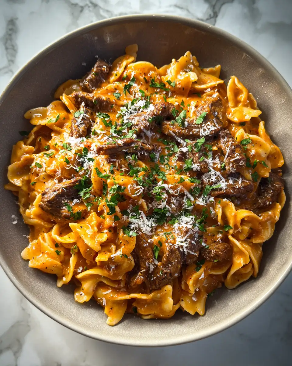 Creamy Beef Pasta Delight: A Comforting Symphony of Flavors 6 Final dish - Creamy Beef Pasta Delight: A Comforting Symphony of Flavors