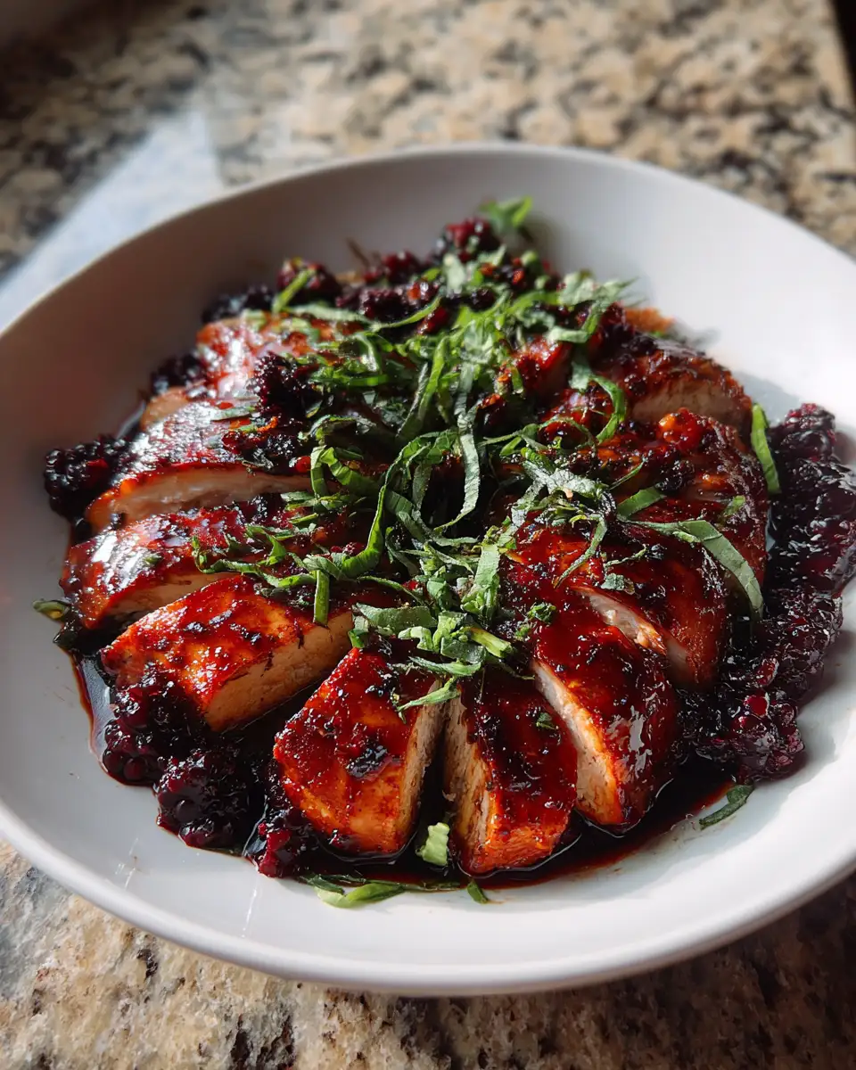 Final dish - Savor the Flavor: Blackberry Bourbon Chicken Bliss
