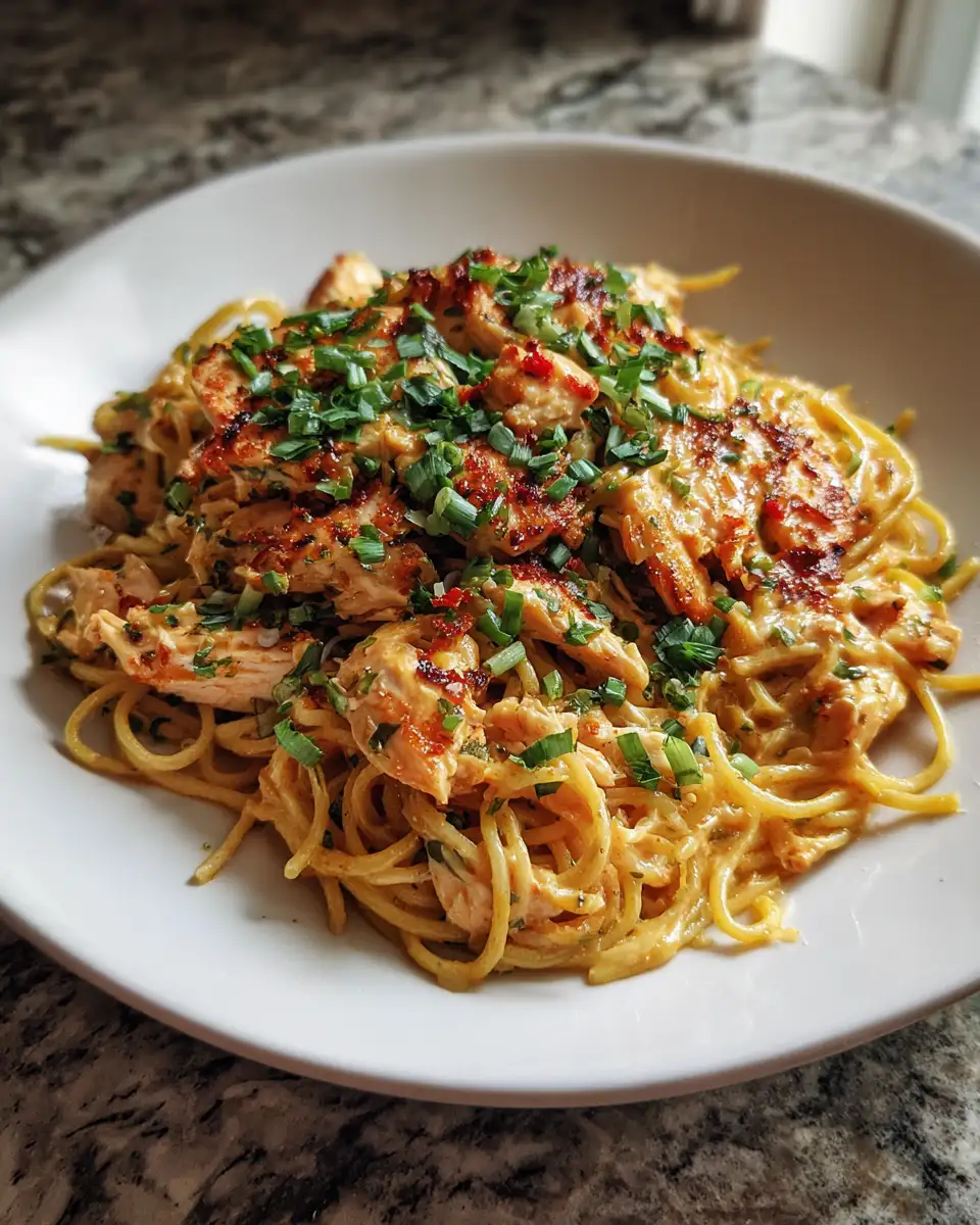 Final dish - Spice Up Your Dinner with Bold & Creamy Cajun Chicken Spaghetti