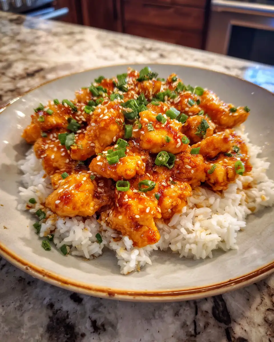 Final dish - Savor the Flavor: Easy Bourbon Chicken Crockpot Recipe for Busy Nights