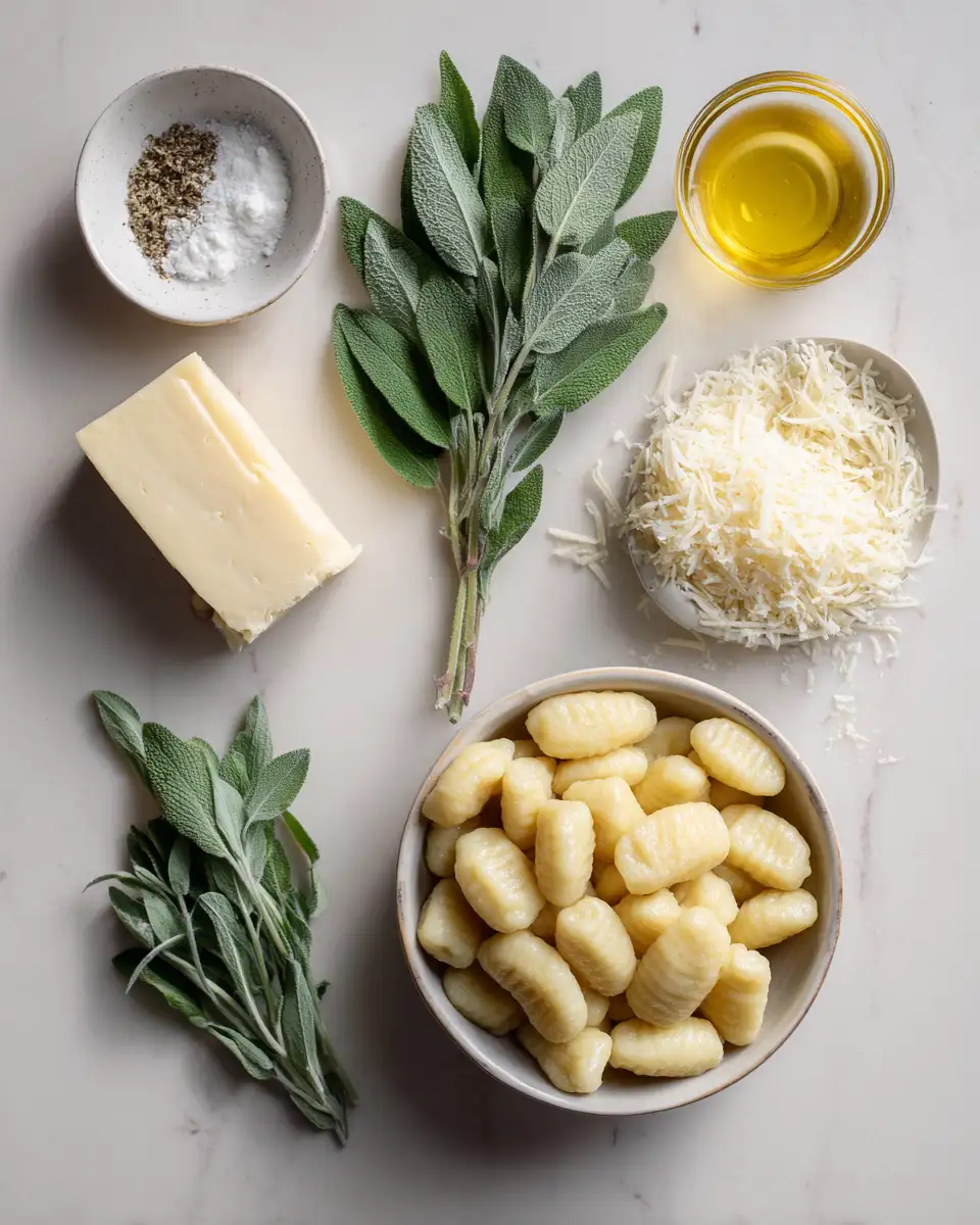Ingredients for Irresistible Brown Butter Sage Gnocchi: A Flavorful Italian Escape