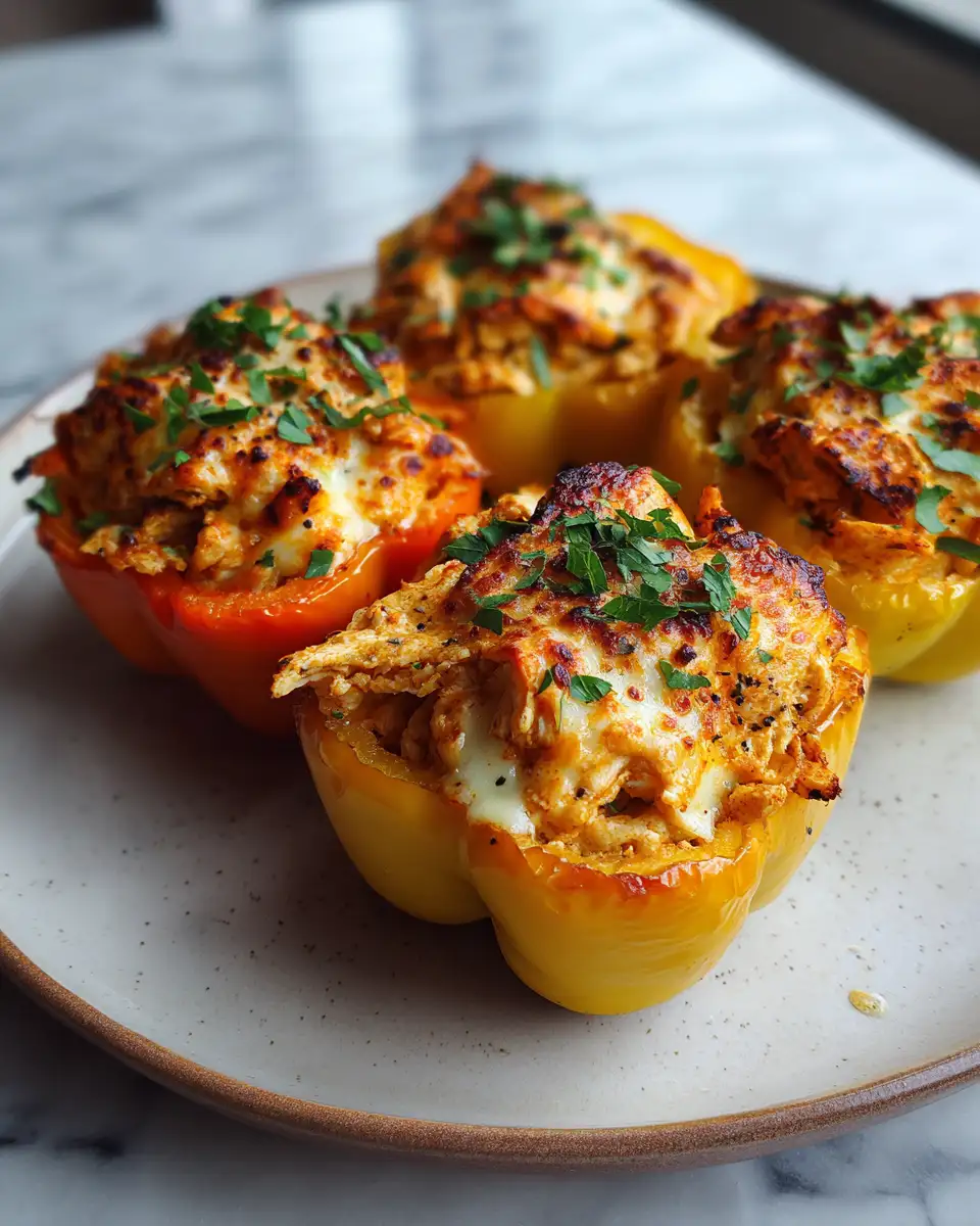Final dish - Buffalo Chicken Stuffed Peppers: A Fiery Twist on a Classic Favorite