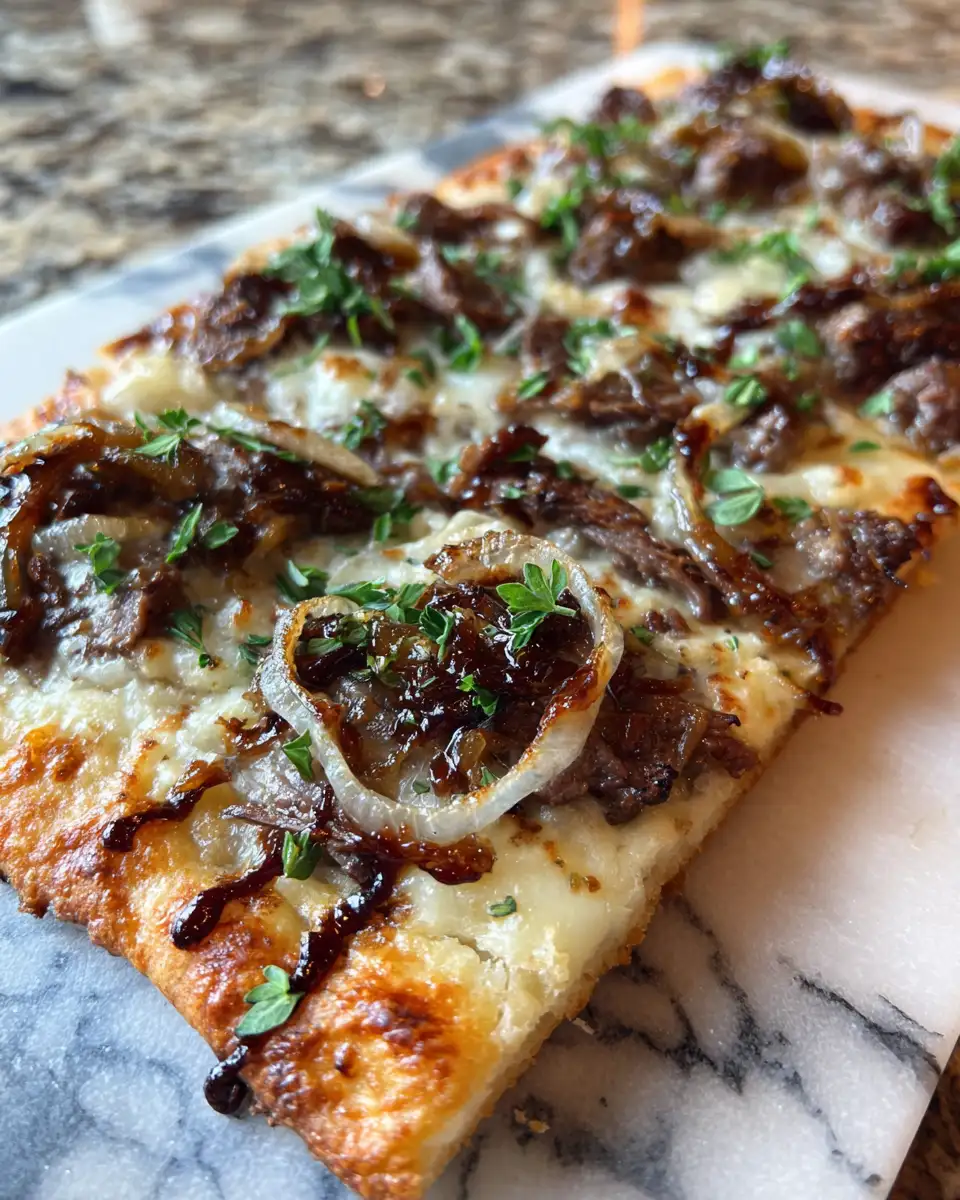 Savor the Flavor: Irresistible Caramelized Onion Beef Flatbread Delight 6 Final dish - Savor the Flavor: Irresistible Caramelized Onion Beef Flatbread Delight