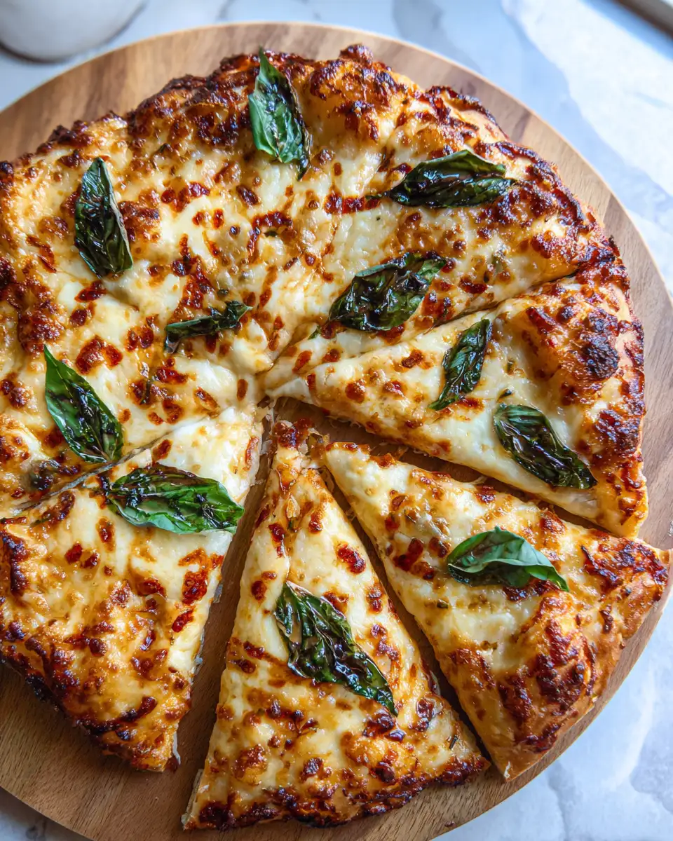 Final dish - Ultimate Cheesy Basil Garlic Pizza Bliss