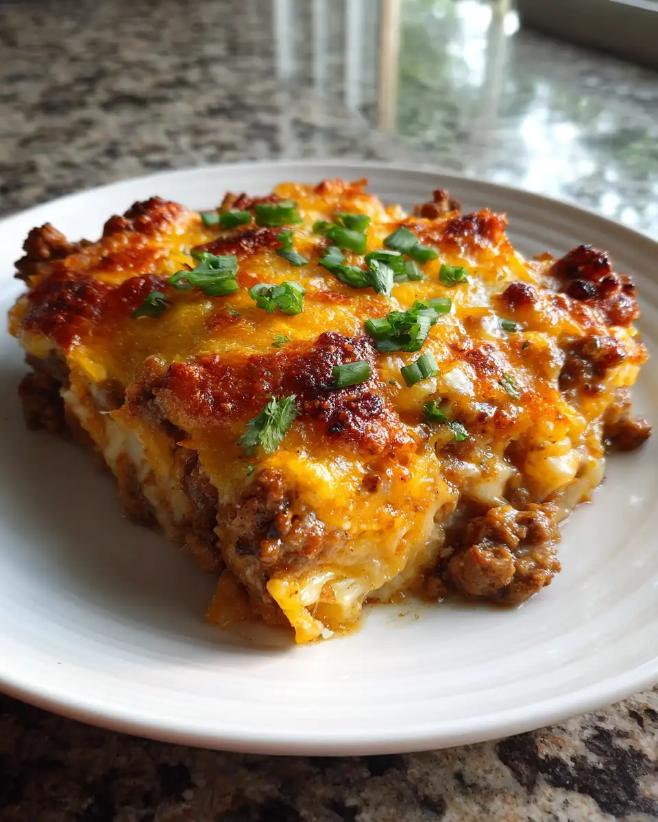 Final dish - Ultimate Cheesy Beef Casserole Dinner Delight