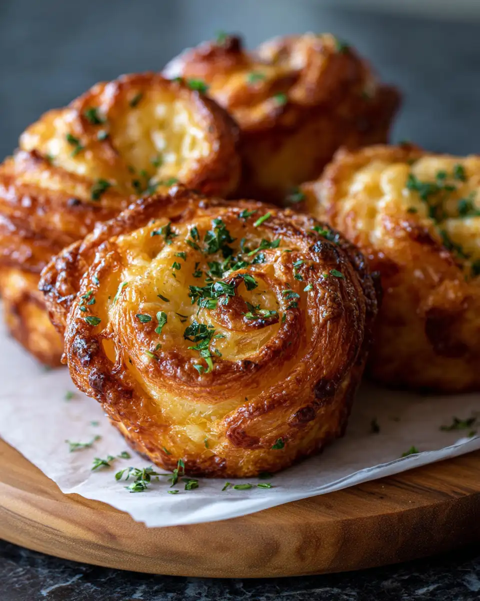 Final dish - Irresistible Cheesy Garlic Cruffins: A Savory Twist on a Classic Favorite