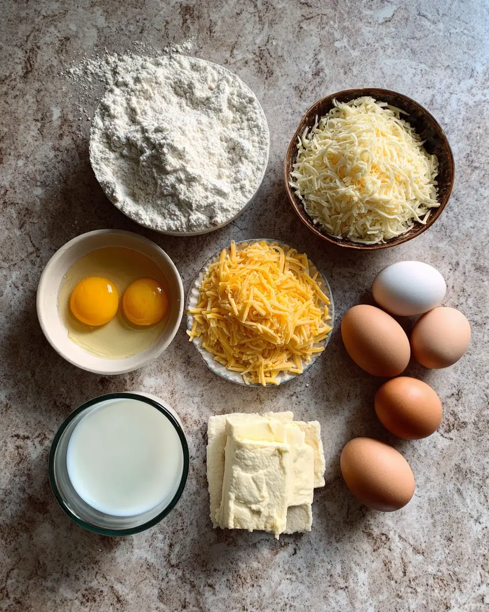 Ingredients for Irresistible Cheesy Garlic Cruffins: A Savory Twist on a Classic Favorite