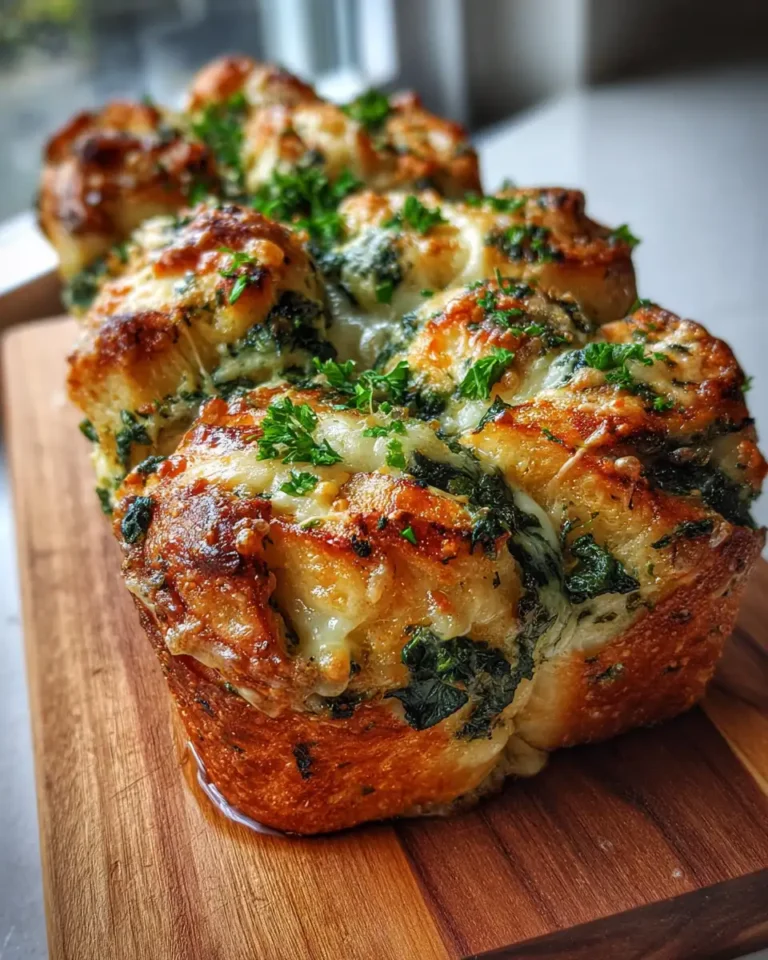 Irresistibly Gooey Cheesy Spinach Garlic Pull Apart Bread Delight - Featured Image