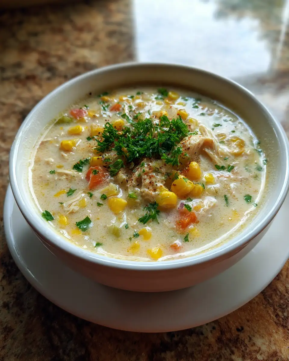 Cozy Up with a Bowl of Crockpot Chicken Corn Chowder 6 Final dish - Cozy Up with a Bowl of Crockpot Chicken Corn Chowder
