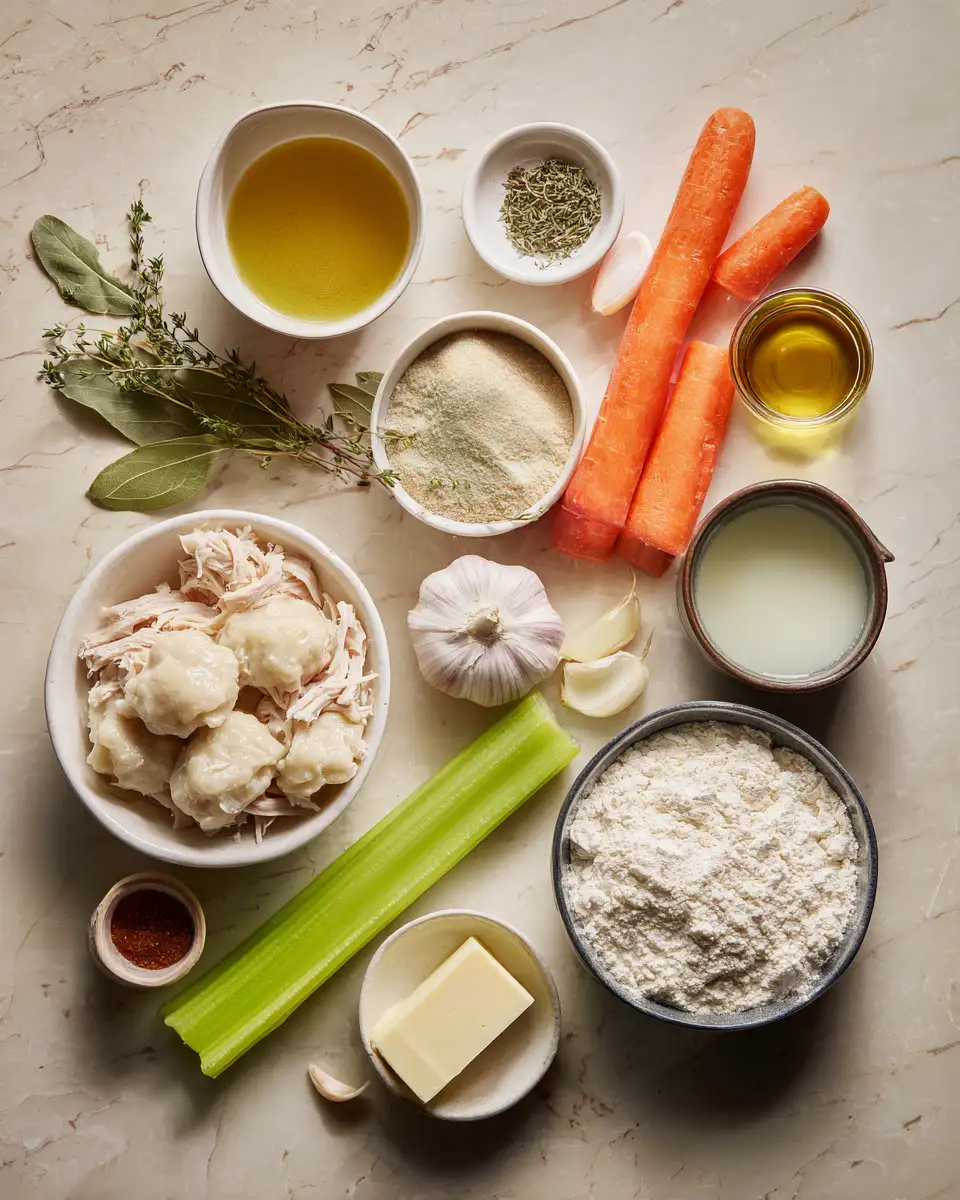 Ingredients for Cozy Up with the Ultimate Chicken Dumpling Soup Recipe