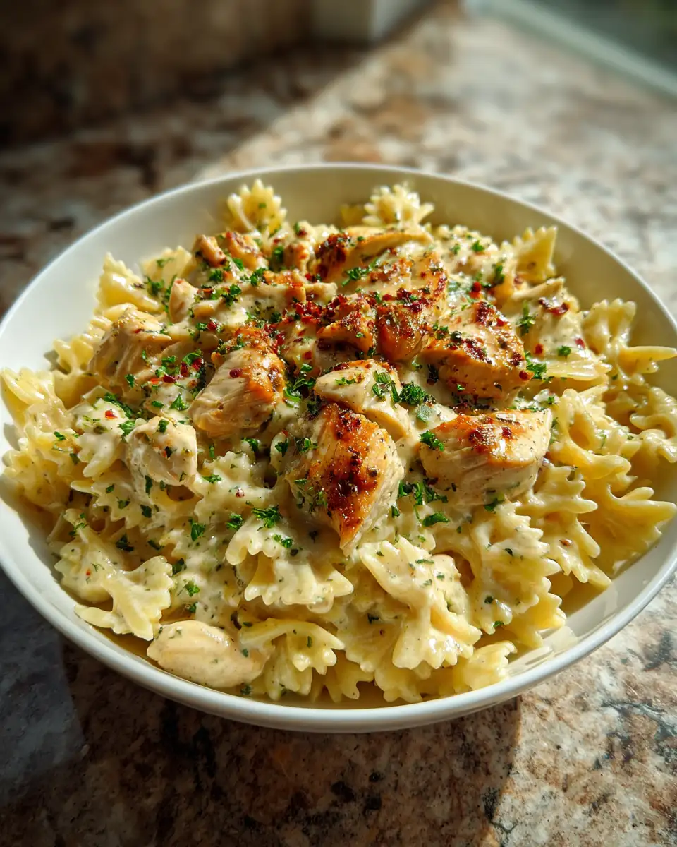 Final dish - Irresistibly Creamy Chicken Ranch Pasta: A Comfort Food Dream