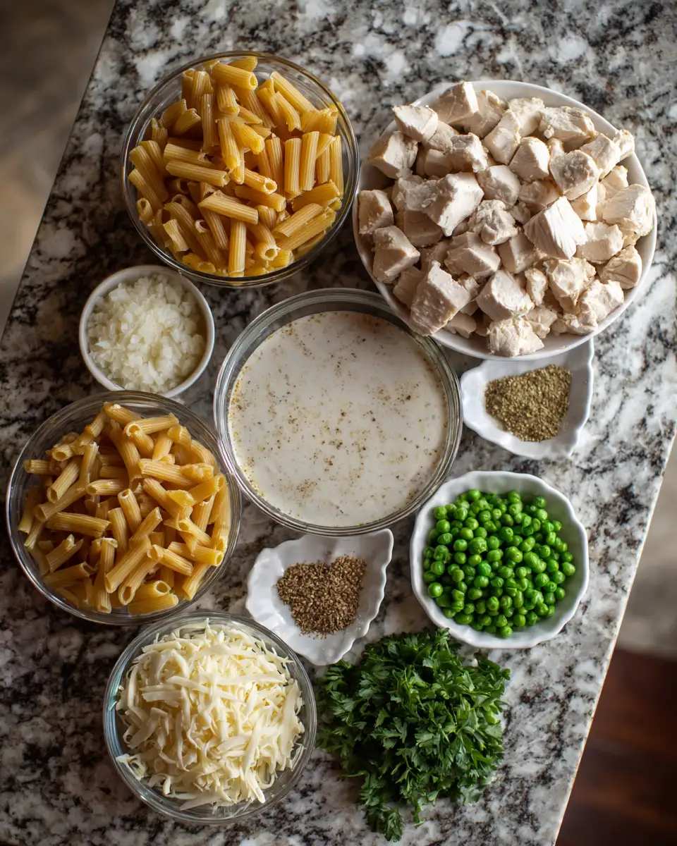 Ingredients for Irresistibly Creamy Chicken Ranch Pasta: A Comfort Food Dream