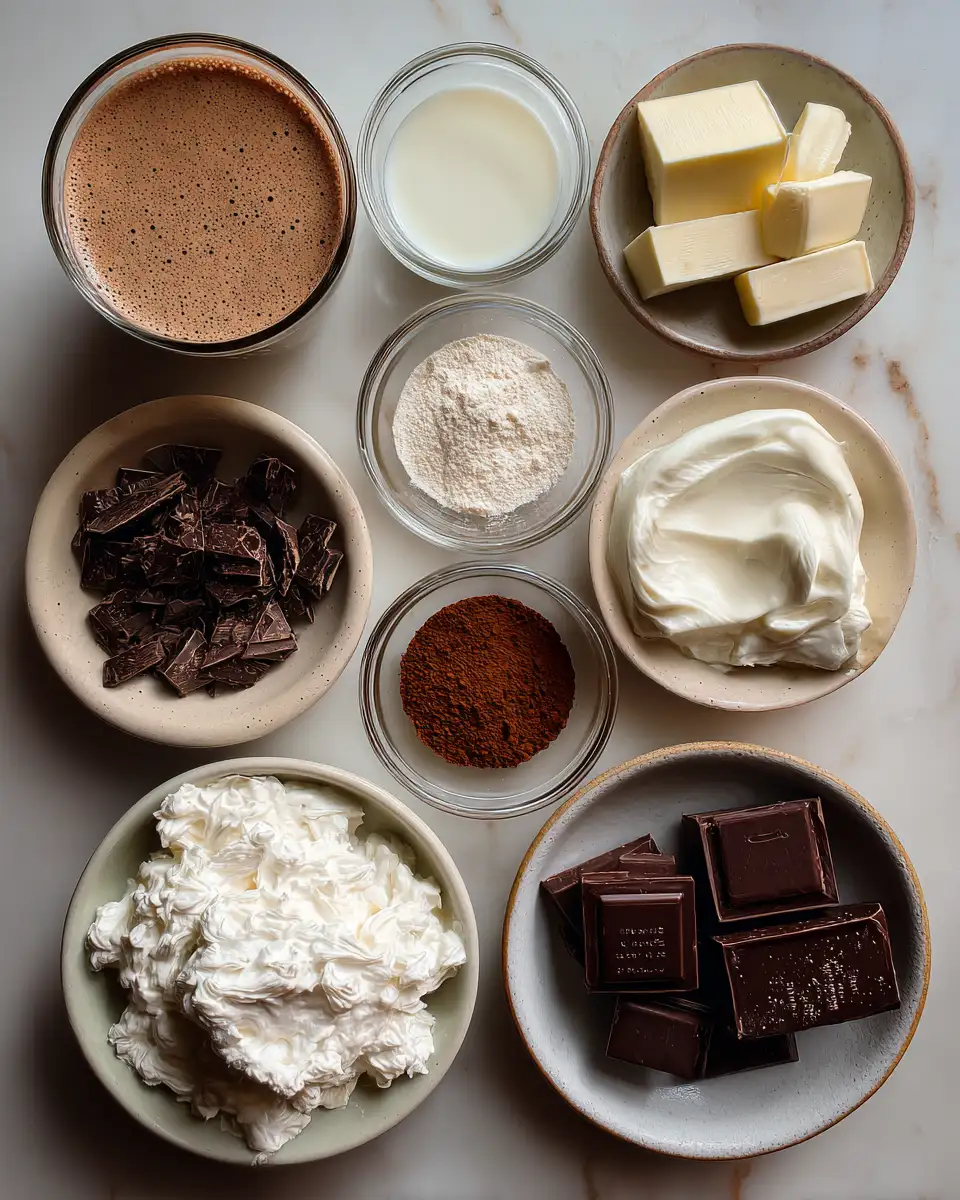 Ingredients for Decadent Chocolate Espresso Pudding Cups: A Sweet Wake-Up Call