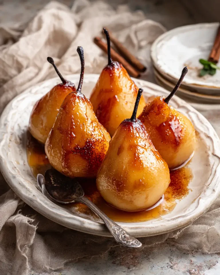 Sweetly Spiced Delight: Classic Cinnamon Honey Baked Pears - Featured Image