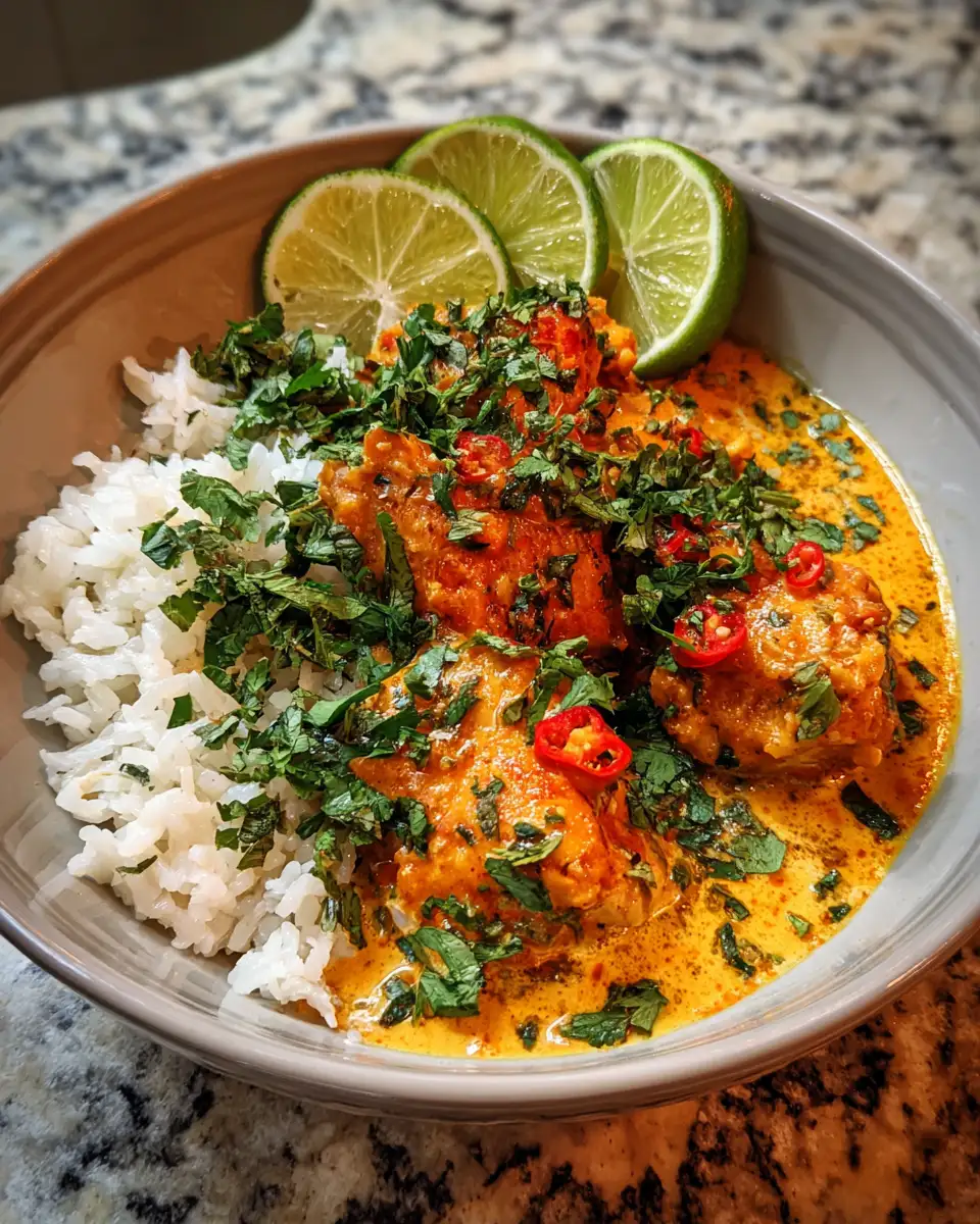 Final dish - Zesty Coconut Lime Chicken Curry: A Flavorful Tropical Escape