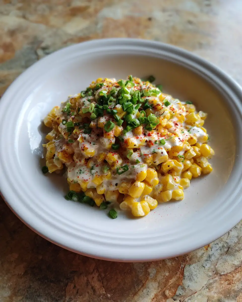 Final dish - Zesty Corn Salsa Meets Dreamy Creamy Garlic Sauce: A Flavor Fusion Fiesta