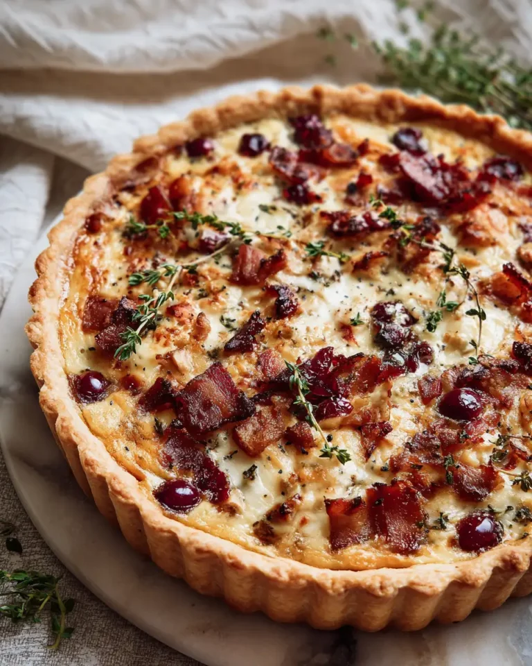 Decadent Cranberry Brie Tart with Crispy Pancetta and Fresh Thyme Delight - Featured Image