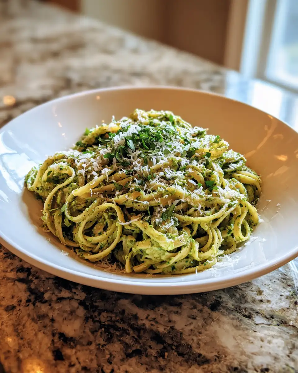 Final dish - Creamy Avocado Cilantro Pasta: A Dreamy Green Delight