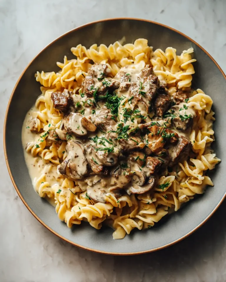 Indulge in the Ultimate Comfort: Creamy Beef Stroganoff Pasta Delight - Featured Image