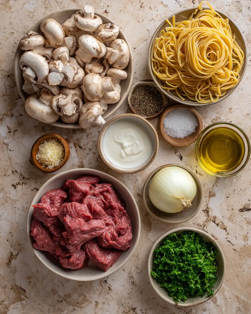 Indulge in the Ultimate Comfort: Creamy Beef Stroganoff Pasta Delight 4 Ingredients for Indulge in the Ultimate Comfort: Creamy Beef Stroganoff Pasta Delight