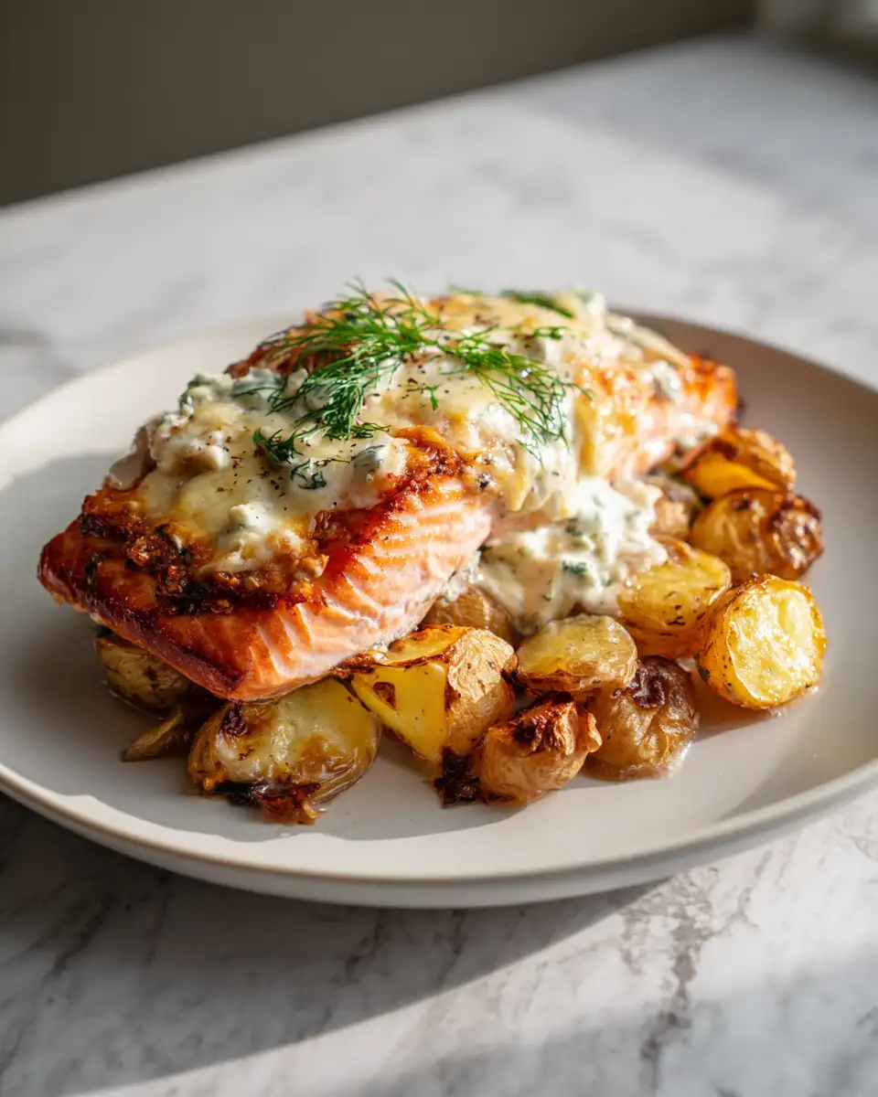 Decadent Delights: Creamy Dill Salmon Potato Bake for Cozy Nights - Featured Image