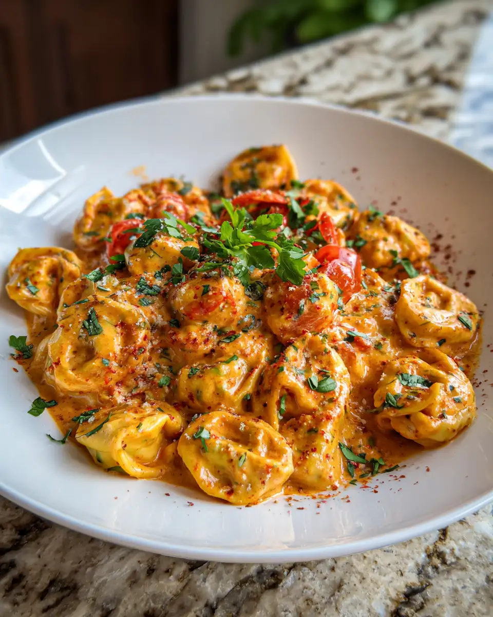 Indulge in the Irresistible Flavors of Creamy Garlic Tomato Tortellini 6 Final dish - Indulge in the Irresistible Flavors of Creamy Garlic Tomato Tortellini