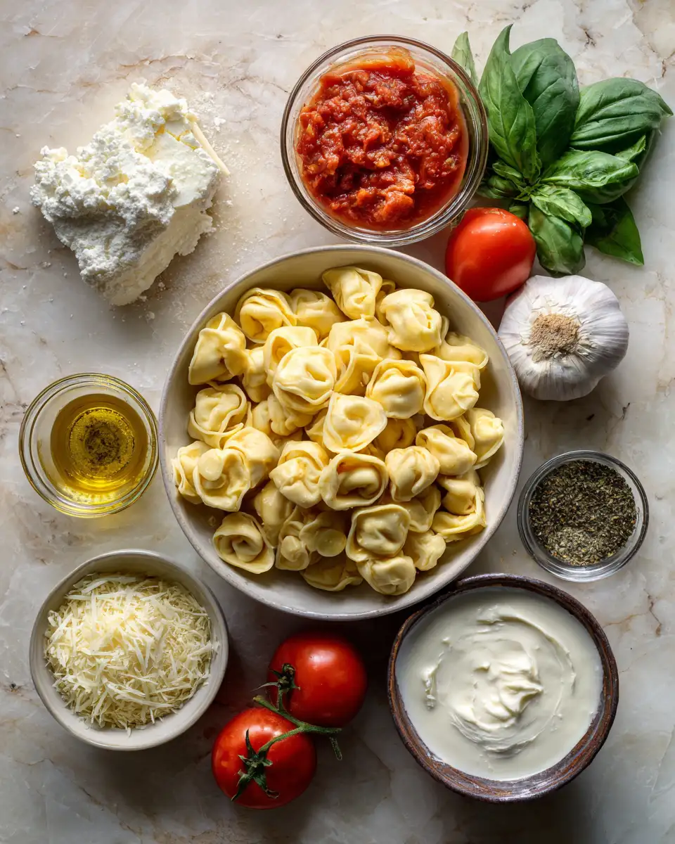Indulge in the Irresistible Flavors of Creamy Garlic Tomato Tortellini 4 Ingredients for Indulge in the Irresistible Flavors of Creamy Garlic Tomato Tortellini