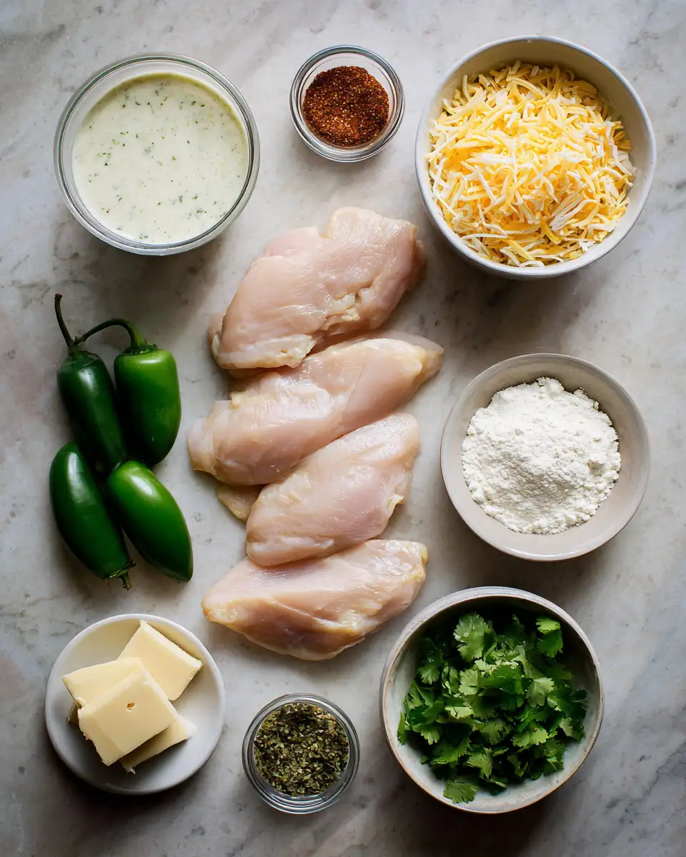 Ingredients for Sizzle and Spice: Creamy Jalapeno Chicken Skillet Delight