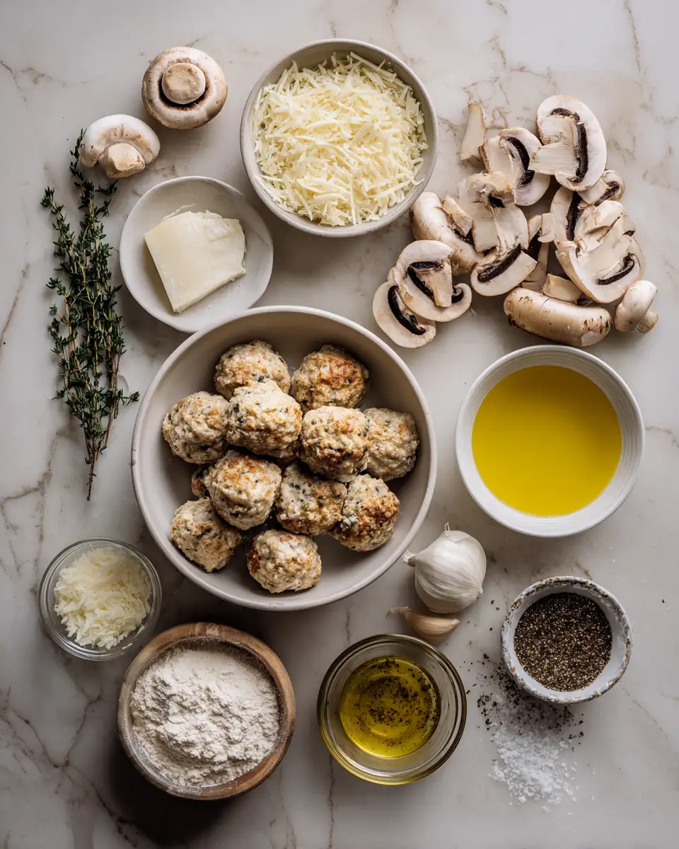 Ingredients for Savor the Flavor: Irresistible Creamy Mushroom Chicken Meatballs