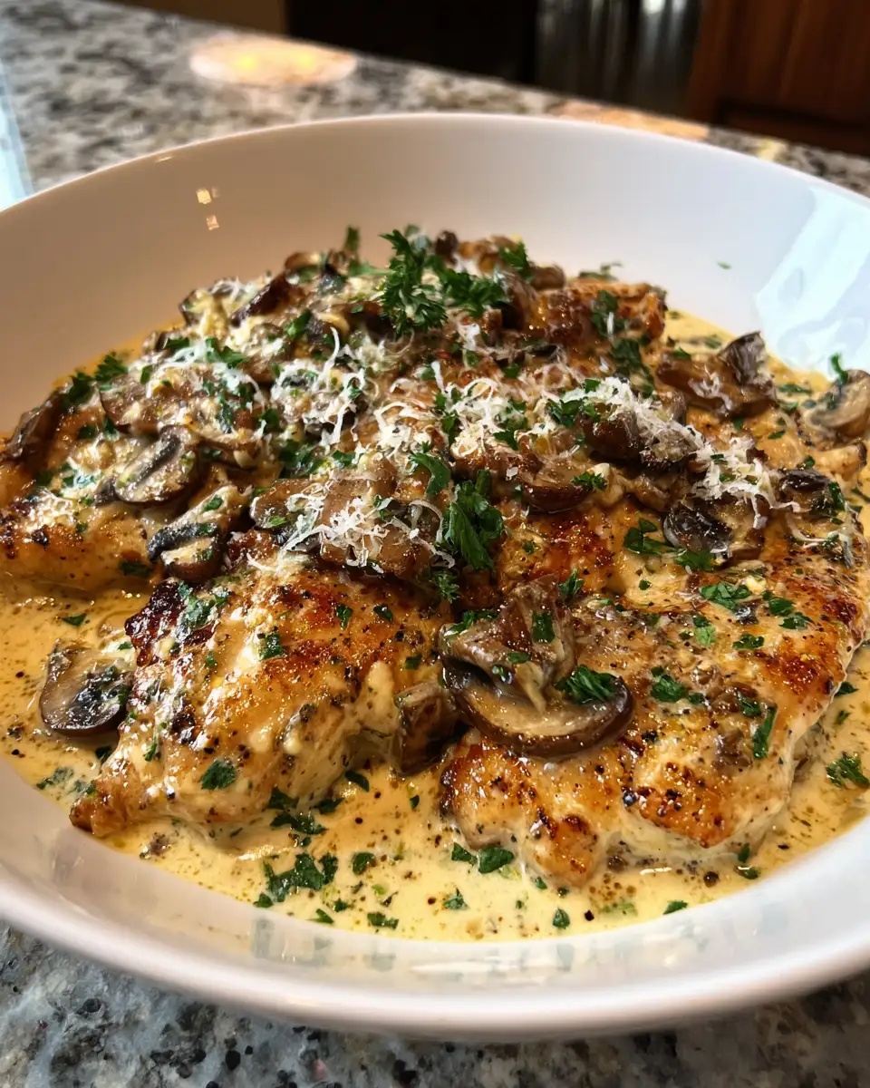 Final dish - Decadent Delights: Creamy Parmesan Mushroom Chicken Magic
