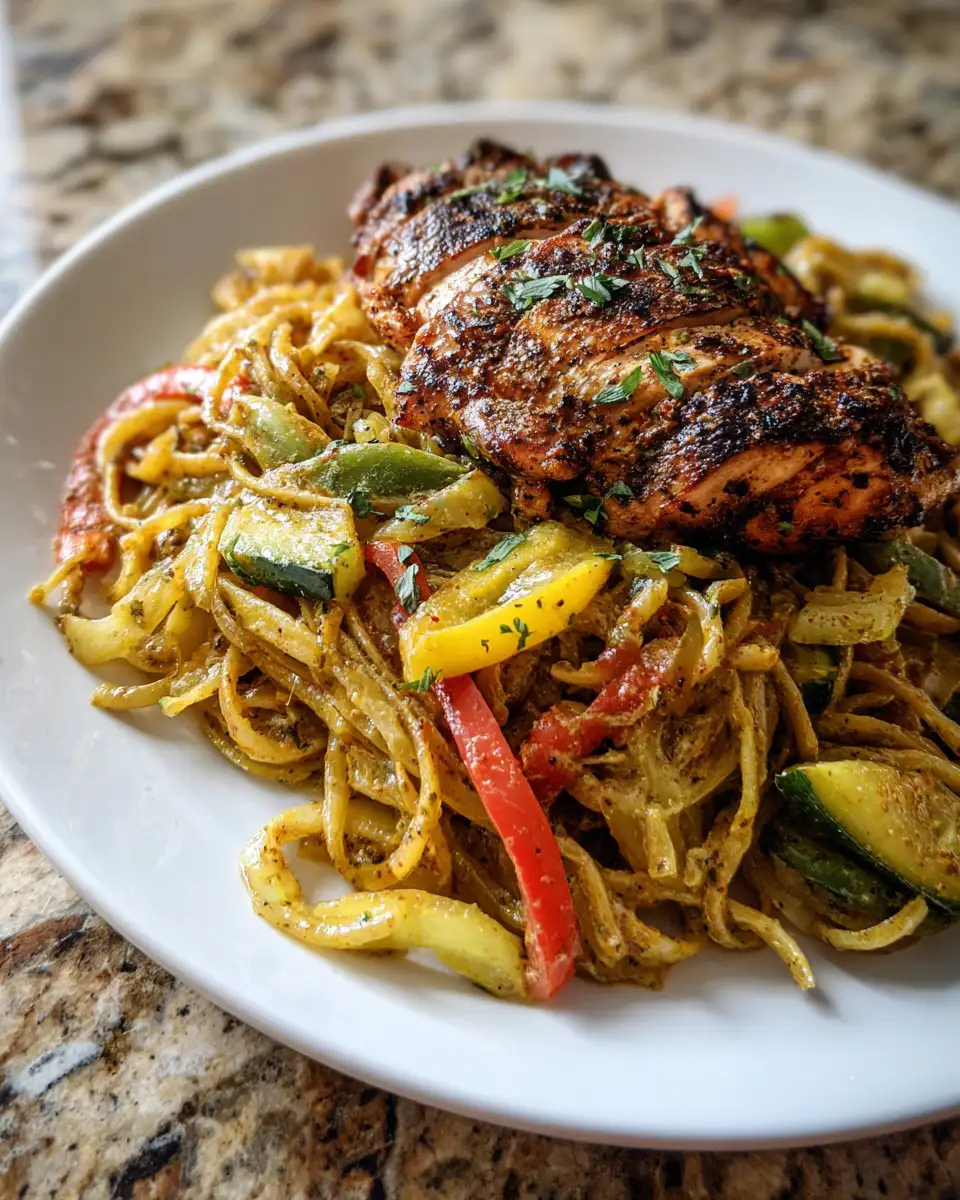 Savor the Spice: Creamy Rasta Pasta with Jerk Chicken Delight 6 Final dish - Savor the Spice: Creamy Rasta Pasta with Jerk Chicken Delight