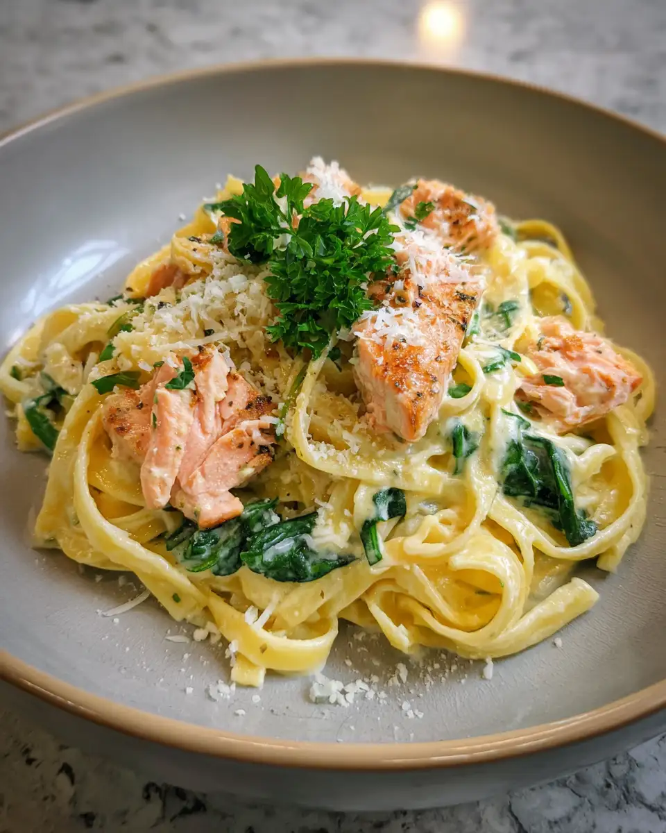 Ingredients for Dreamy Creamy Salmon Pasta Delight