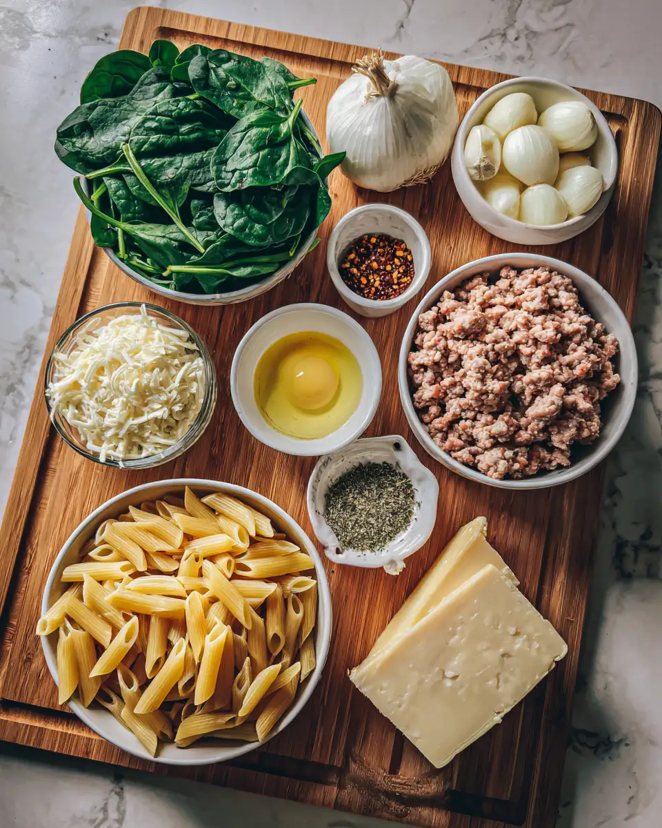Indulge in Comfort: Creamy Spinach Turkey Pasta Bliss 4 Ingredients for Indulge in Comfort: Creamy Spinach Turkey Pasta Bliss