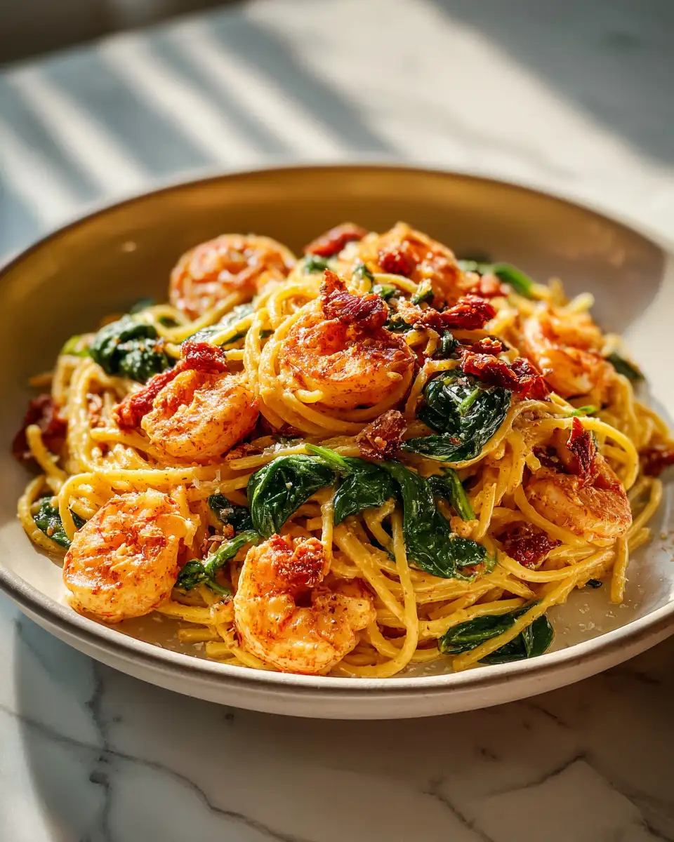 Indulge in the Ultimate Creamy Sun-Dried Tomato Shrimp and Spinach Pasta Delight - Featured Image
